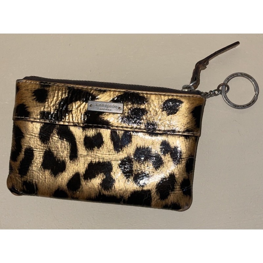 Kate Spade Leopard Wallet + Keychain - Picture 3 of 5